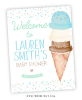 Ice Cream Baby Shower Welcome Sign